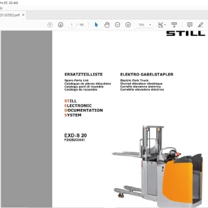 Still EXD-S 20 Still Electronic Documentation System Spare Parts List Manual - PDF DOWNLOAD