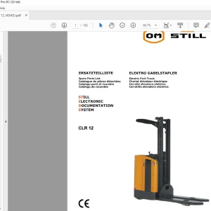 Still Electric Forck Truck CLR12 Still Electronic Documentation System Spare Parts List Manual  - PDF DOWNLOAD