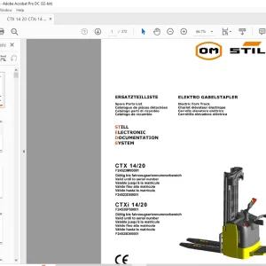Still Electric Fork Truck CTX 14 20 CTXi 14 20 Still Electronic Documentation System Spare Parts List Manual - PDF DOWNLOAD
