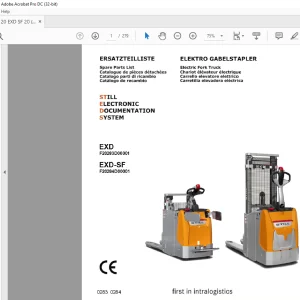 Still Electric Fork Truck EXD EXD-SF Still Electronic Documentation System Spare Parts List Manual (0283 0284)  - PDF DOWNLOAD