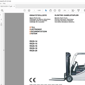 Still Sted Electric Fork Truck RX20-14 RX20-15 RX20-16 RX20-18 RX20-20  Spare Parts List Manual - PDF DOWNLOAD