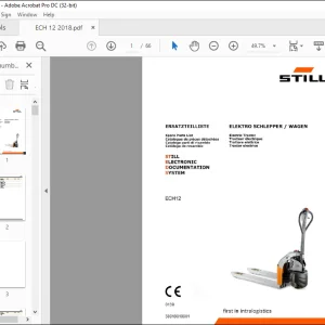 Still Electric Tractor ECH12 Still Electronic Documentation System Spare Parts List Manual  - PFD DOWNLOAD