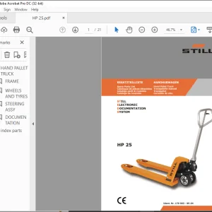 Still Hand Pallet Truck HP 25 Still Electronic Documentation System Spare Parts List Manual - PDF DOWNLOAD
