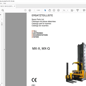 Still MX-X, MX-Q Still Electronic Documentation System Spare Parts List Manual 2301 -  PDF DOWNLOAD