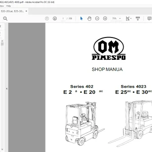 Still OM Pimespo Series 4022 E 20a E 20 ac Series 4023 E 25ac E 30ac SHOP MANUAL - PDF DOWNLOAD