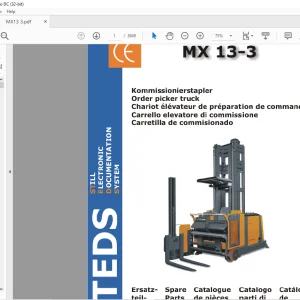 Still Order picker truck MX 13-3 Spare Parts List Manual - PDF DOWNLOAD