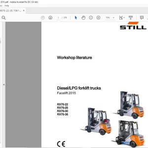 Still STED  Diesel LPG forklift trucks Facelift 2015 RX70-22 RX70-25 RX70-30 RX70-35 workshop Manual - PDF DOWNLOAD