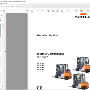 Still STED Diesel LPG forklift trucks Facelift 2016 RX70-20 RX70-25 RX70-30 RX70-35 workshop Manual  - PDF DOWNLOAD