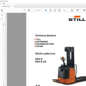 Still STED Electric Pallet Truck EGV-S EGV-S LB Workshop Manual  - PDF DOWNLOAD