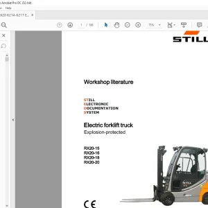 Still STED Electric forklift truck Explosion-protected RX20-15 RX20-16 RX20-18 RX20-20 Workshop manual  - PDF DOWNLOAD