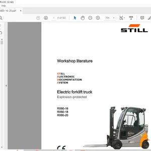 Still STED Electric forklift truck Explosion-protected RX60-16 RX60-18 RX60-20 Repair Manual -  PDF DOWNLOAD