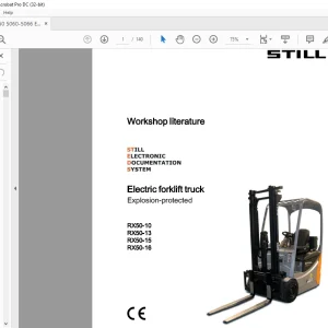 Still STED Electric forklift truck Explosion-protected RXS0-10 RXS0-13 RXS0-15 RXS0-16 Workshop Manual