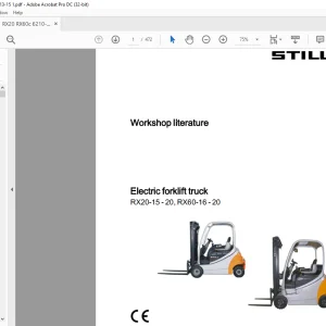Still STED Electric forklift truck RX20-15 - 20, RX60-16 - 20 Workshop Manual  - PDF DOWNLOAD