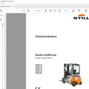Still STED Electric forklift truck RX20 Facelift 2014 RX20-14 RX20-15 RX20-16 RX20-18 RX20-20 Workshop Manual - PDF DOWNLOAD