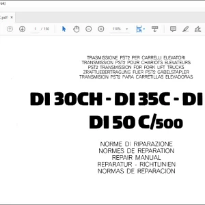 Still STED Forklift D130CH-D135C-D140C DI50 C500 PST2 TRANSMISSION FOR FORK LIFT TRUCKS REPAIR MANUAL - PDF DOWNLOAD
