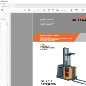 Still STED Forklift EK11 12 OPTISPEED Order picker truck Spare Parts List Manual - PDF DOWNLOAD