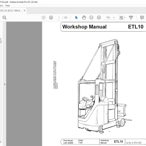 Still STED Forklift ETL10 Workshop Manual  - PDF DOWNLOAD