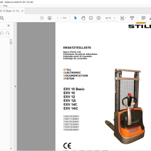 Still STED Forklift EXV 10 Basic EXV10 EXV12 EXV 12i EXV14C EXV 14iC Spare Parts List Manual  -  PDF DOWNLOAD