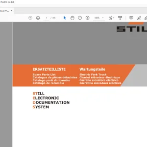 Still STED Forklift Electric Fork Truck Maintenance Parts List Manual  - PDF DOWNLOAD