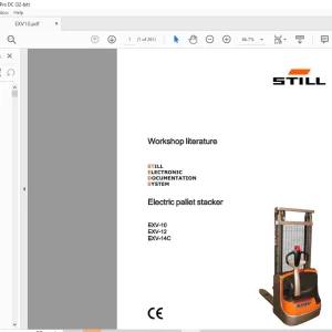 Still STED Forklift Electric Pallet Stacker EXV-10 EXV-12 EXV-14C Workshop Manual  - PDF DOWNLOAD