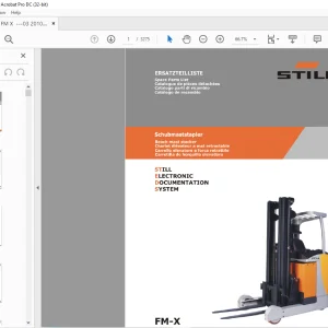 Still STED Forklift FM-X FM-XN Reach mast stacker Spare Parts List Manual  - PDF DOWNLOAD