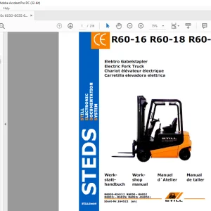 Still STED Forklift R60-16 R60-18 R60-20 Electric Fork Truck Workshop Manual - PDF DOWNLOAD