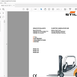 Still STED Forklift RX60-16 RX60-18 RX60-20 Electric Fork Truck Spare Parts List Manual 6311 6313 6315  - PDF DOWNLOAD