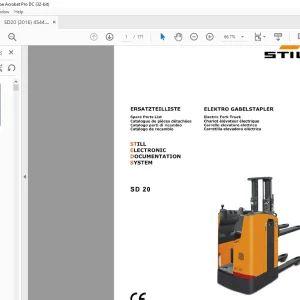 Still STED Forklift SD 20 Electric Fork Truck Spare Parts List Manual 1613 - PDF DOWNLOAD