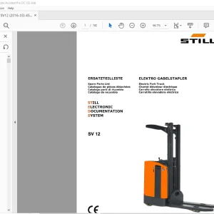 Still STED Forklift SV12 Electric Fork Truck Spare Parts List Manual 1614 - PDF DOWNLOAD