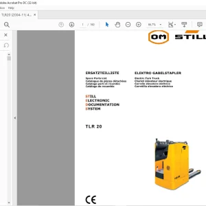 Still STED Forklift TLR 20 Electric Fork Truck Spare Parts Manual - PDF DOWNLOAD