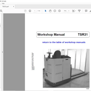 Still STED Forklift TSR31 Workshop Manual - PDF DOWNLOAD