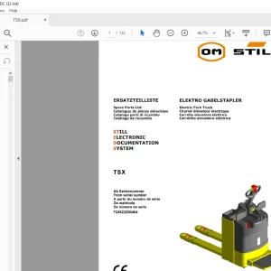 Still STED Forklift TSX Electric Fork Truck Spare Parts List Manual 4522 - PDF DOWNLOAD