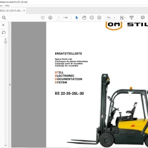 Still STED Forklift XE 22-25-25L-30 Spare Parts List Manual - PDF DOWNLOAD
