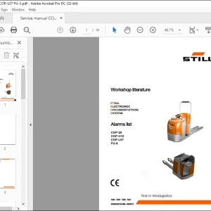 Still STED forklift Alarms list COP-20 COP-H10 COP-L07 FU-X Workshop Manual - PDF DOWNLOAD