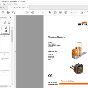 Still STED forklift Alarms list COP-20 COP-H10 COP-L07 FU-X Workshop manual - PDF DOWNLOAD
