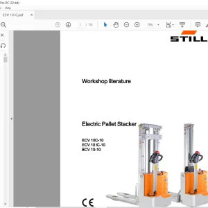 Still STED forklift Electric Pallet Stacker ECV 10C-10 ECV 10 iC-10 ECV 10-10 Workshop Manual  - PDF DOWNLOAD