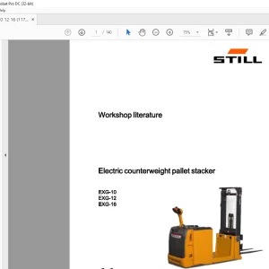 Still STED forklift Electric counterweight pallet stacker EXG-10 EXG-12 EXG-16 Workshop Manual - PDF DOWNLOAD