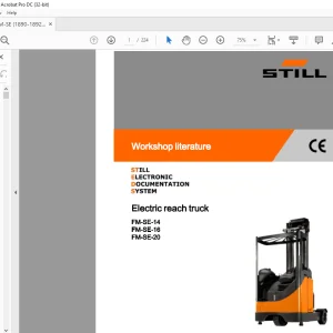Still STED forklift Electric reach truck FM-SE-14 FM-SE-16 FM-SE-20 Workshop Manual  - PDF DOWNLOAD