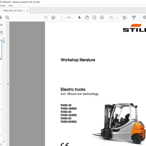 Still STED forklift Electric trucks incl. lithium-ion technology RX60-35 RX60-35 600 RX60-40 RX60-40 600 RX60-50 RX60-50 600 Workshop Manual - PDF DOWNLOAD