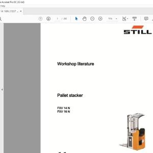 Still STED forklift FXV 14 N FXV 16 N Pallet stacker Workshop Manual  - PDF DOWNLOAD