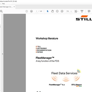 Still STED forklift FleetManager™ 4.x A key function of the FDS Workshop Manual - PDF DOWNLOAD