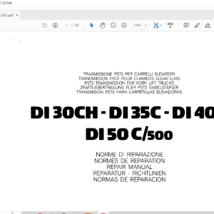 Still STED forklift PST2 TRANSMISSION FOR FORK LIFT TRUCKS D130CH-D135C-D140C DISOC 500 REPAIR MANUAL - PDF DOWNLOAD