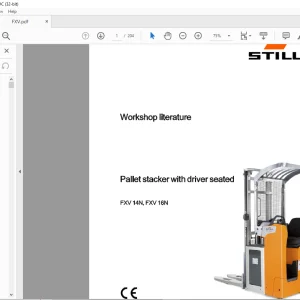 Still STED forklift Pallet stacker with driver seated FXV 14N, FXV 16N Workshop manual - PDF DOWNLOAD
