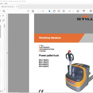 Still STED forklift Power pallet truck EXU-16(AC) EXU-18(AC) EXU-20(AC) EXU-22(AC) Workshop Manual  - PDF DOWNLOAD
