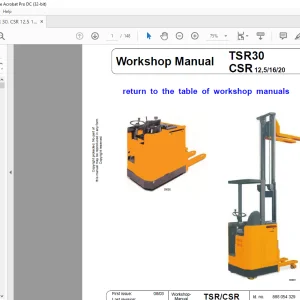 Still STED forklift TSR30 CSR 12,5 16 20 Workshop Manual -  PDF DOWNLOAD
