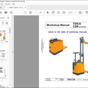 Still STED forklift TSR30 CSR12,5 16 20 Workshop manual  - PDF DOWNLOAD