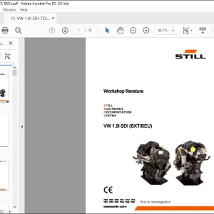 Still STED forklift VW 1.91 SDI (BXT BEU) Workshop manual - PDF DOWNLOAD