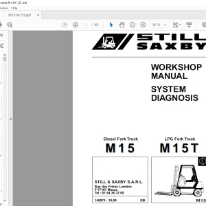 Still Saxby Diesel Fork Track M15 LPG M15 T System Diagnosis Workshop Manual - PDF DOWNLOAD