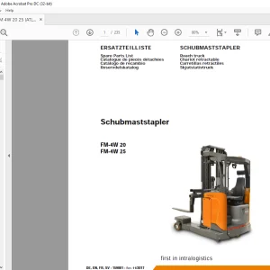 Still Schubmaststapler FM-4W 20 FM-4W 25 Reach truck Spare Parts List Manual  - PDF DOWNLOAD