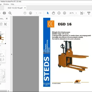 Still Sted forklift EGD 16 Walkle- high lift Truck Workshop Manual - PDF DOWNLOAD